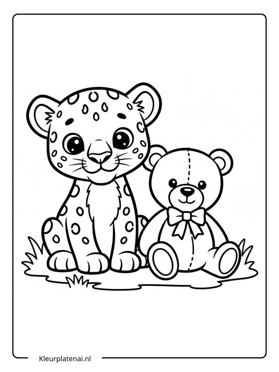 Kleurplaat Panter Schattig (10)