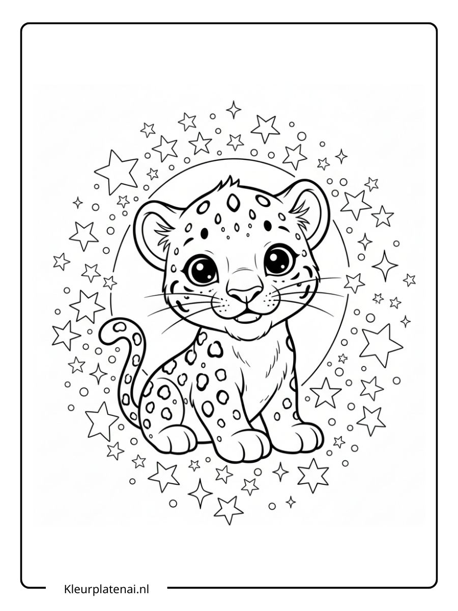 Kleurplaat Panter Schattig (11)