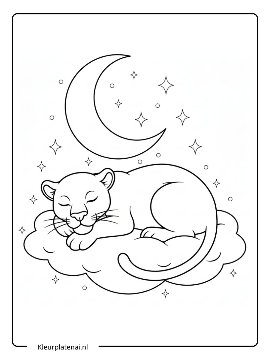 Kleurplaat Panter Schattig (12)