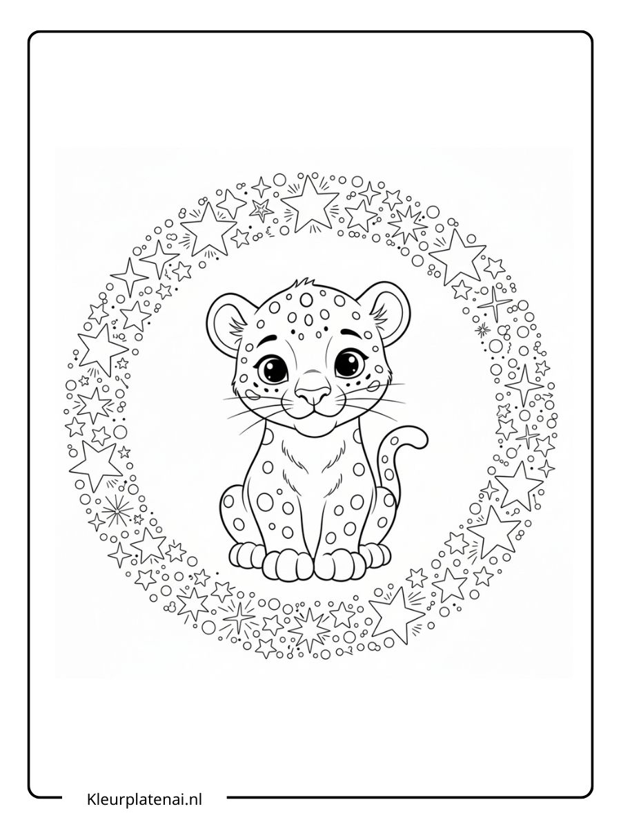 Kleurplaat Panter Schattig (15)