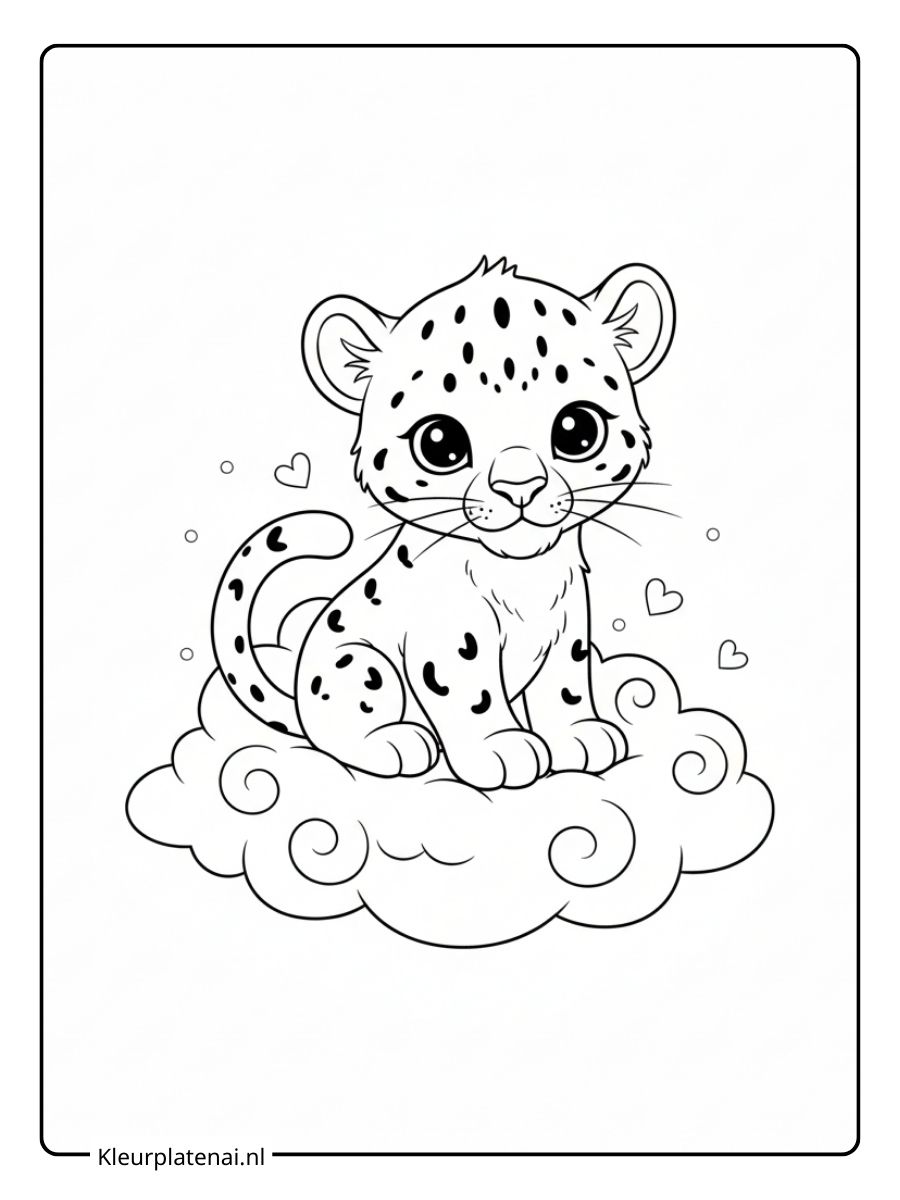 Kleurplaat Panter Schattig (3)