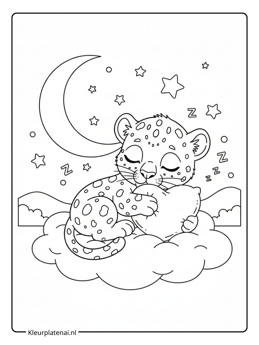 Kleurplaat Panter Schattig (4)