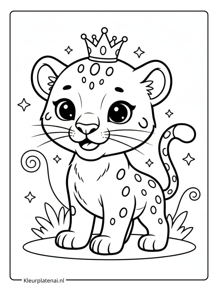 Kleurplaat Panter Schattig (5)