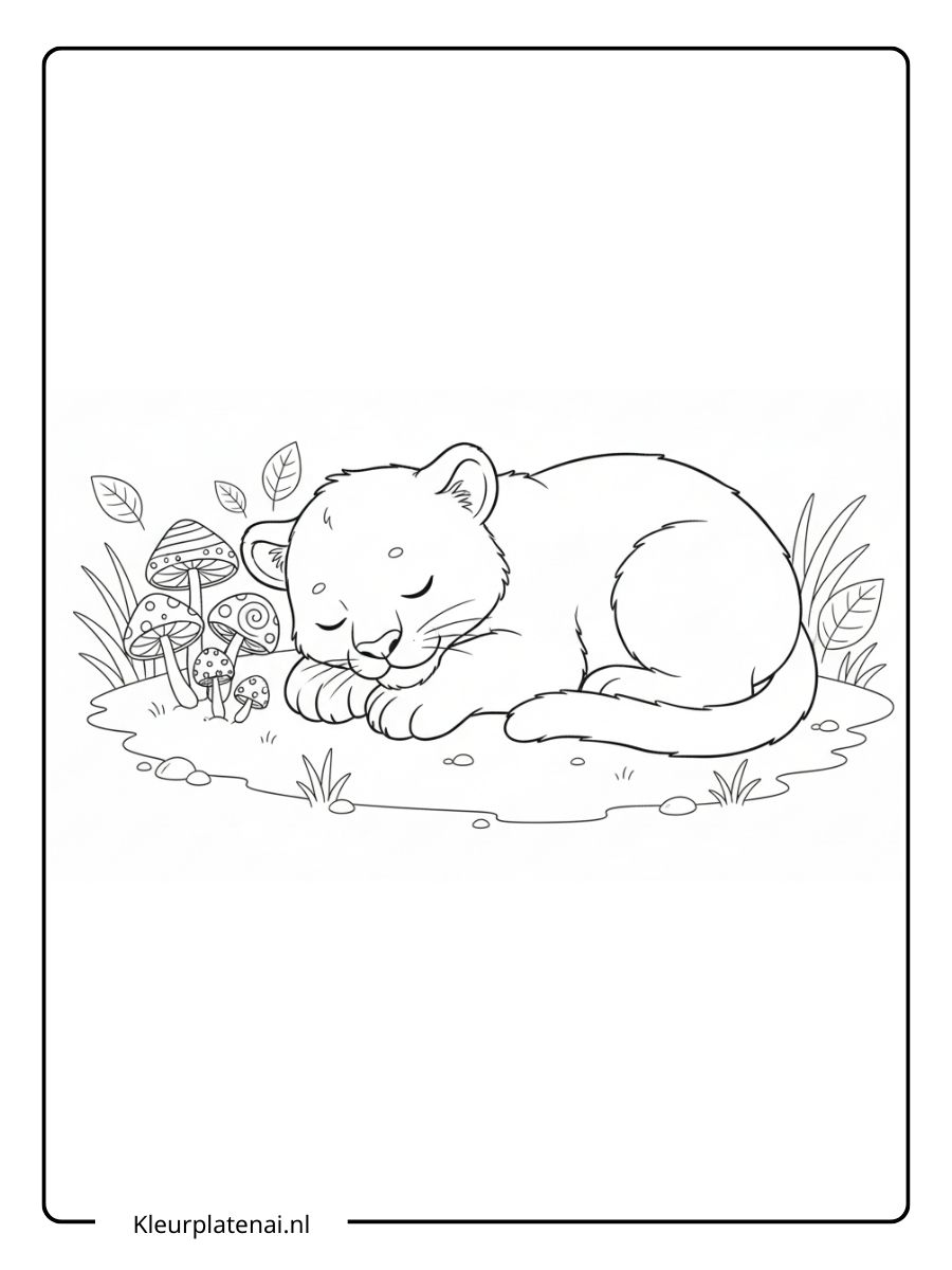 Kleurplaat Panter Schattig (6)