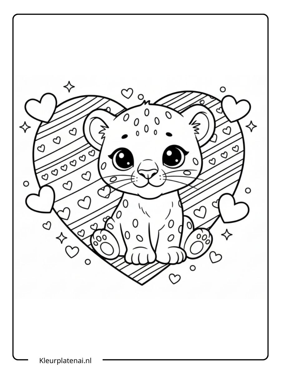 Kleurplaat Panter Schattig (7)