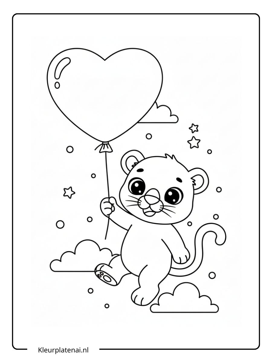 Kleurplaat Panter Schattig (8)