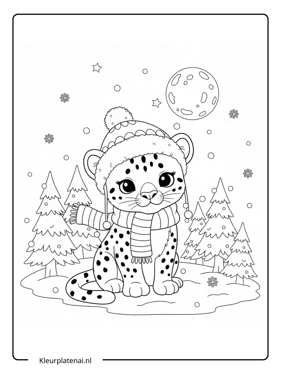 Kleurplaat Panter Schattig (9)