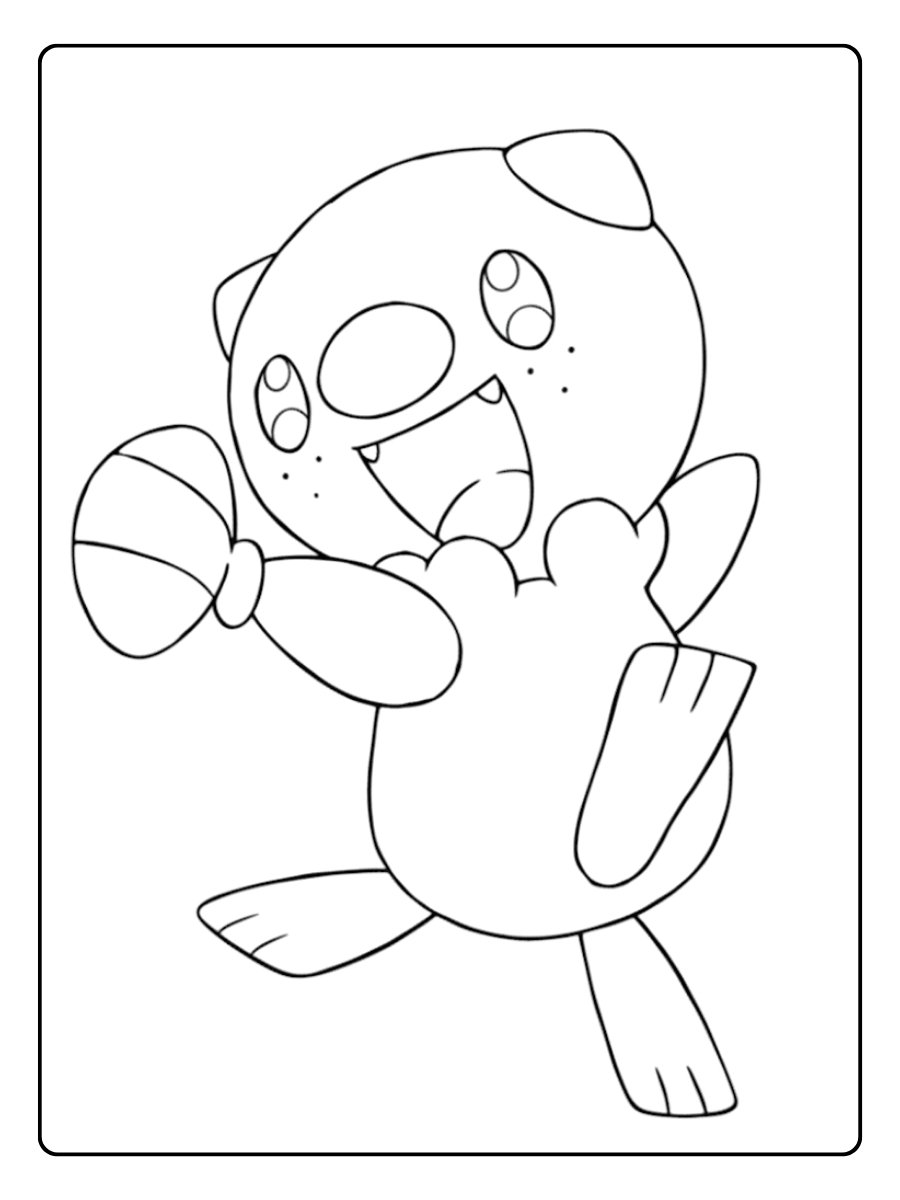 Kleurplaat Pokemon Schattig Pikachu aan Zee