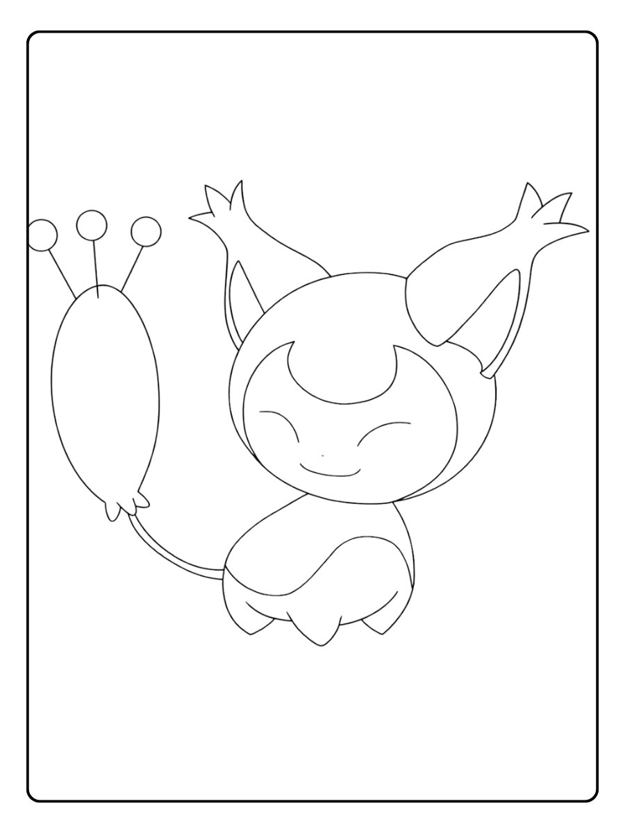 Kleurplaat Pokemon schattig Lieve lachende Pikachu