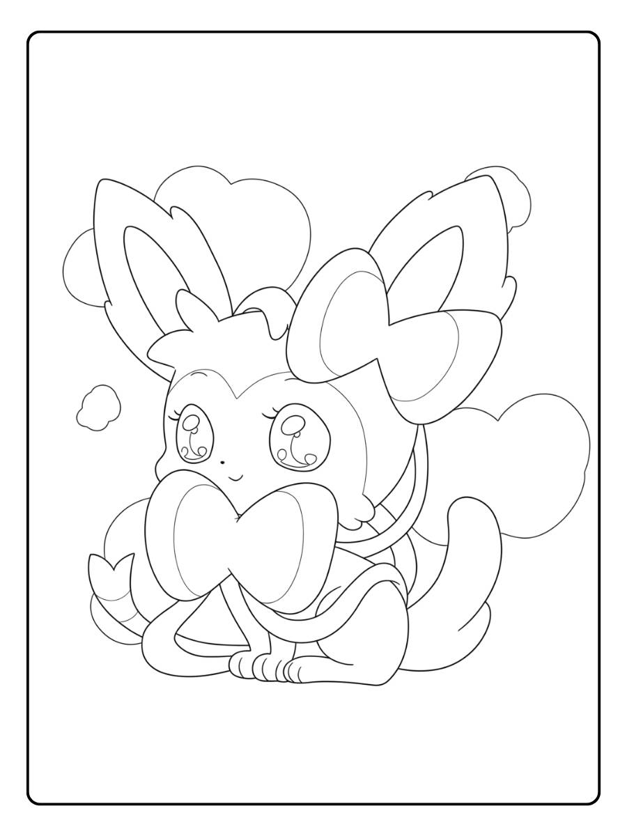 Kleurplaat Pokemon schattig Slapende Vulpix