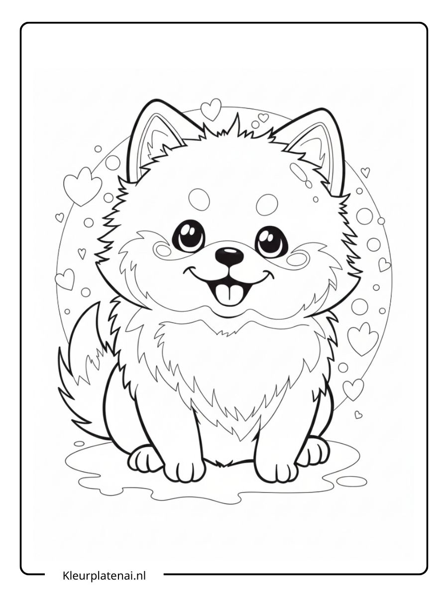 Kleurplaat Puppy Schattig (11)