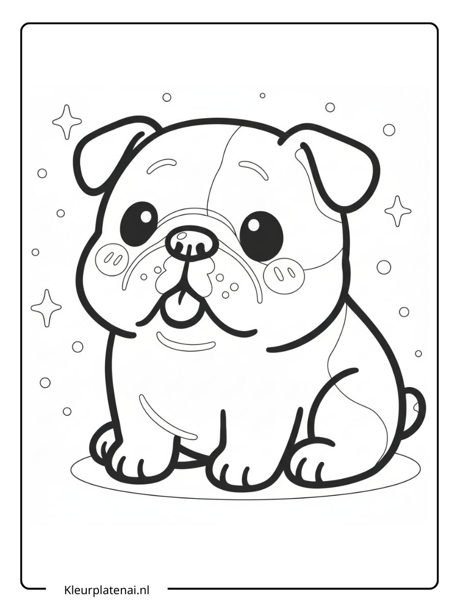 Kleurplaat Puppy Schattig (13)