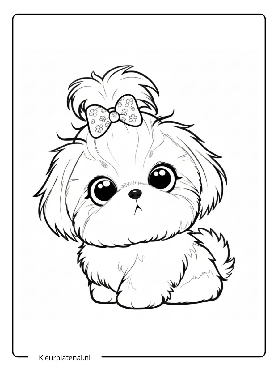 Kleurplaat Puppy Schattig (15)