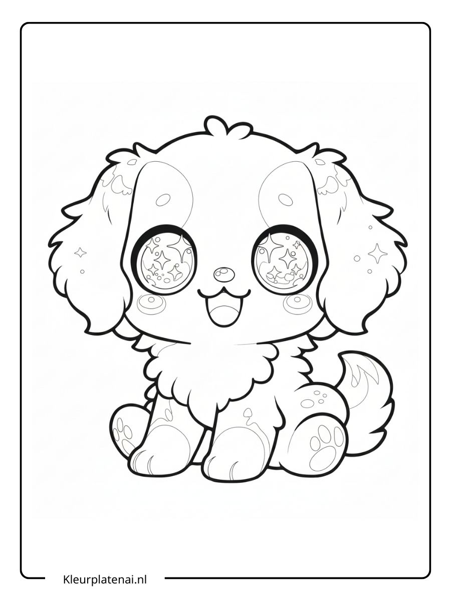 Kleurplaat Puppy Schattig (16)