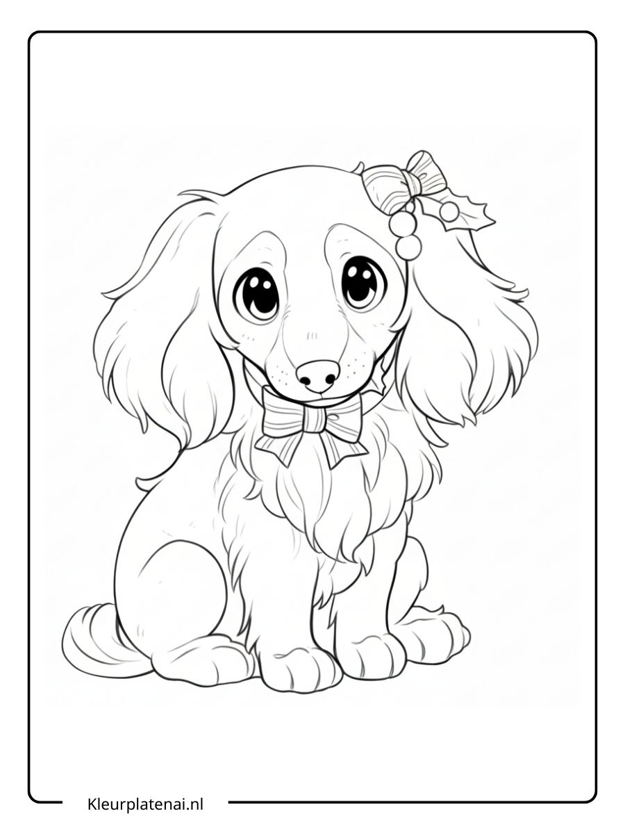 Kleurplaat Puppy Schattig (18)