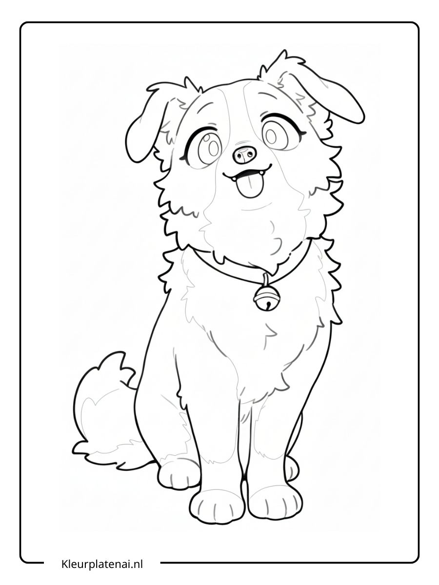 Kleurplaat Puppy Schattig (19)