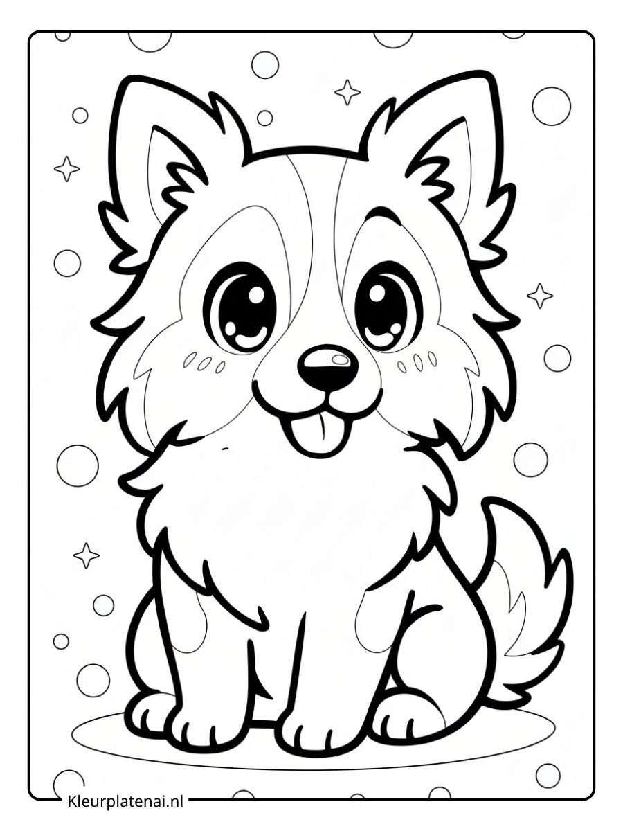 Kleurplaat Puppy Schattig (2)