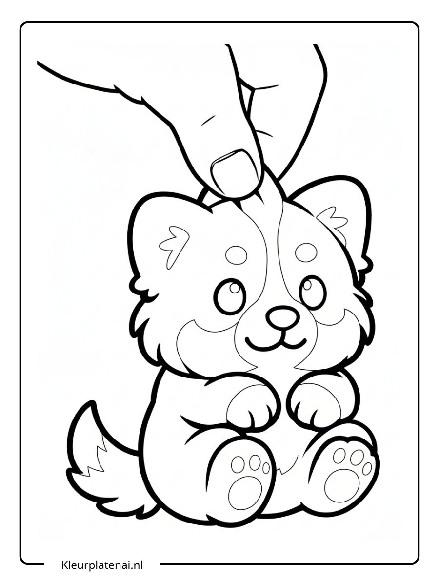 Kleurplaat Puppy Schattig (20)