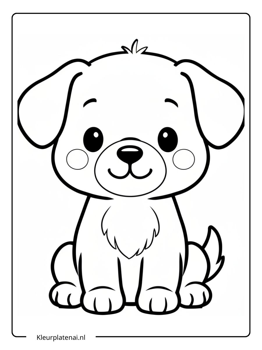 Kleurplaat Puppy Schattig (24)