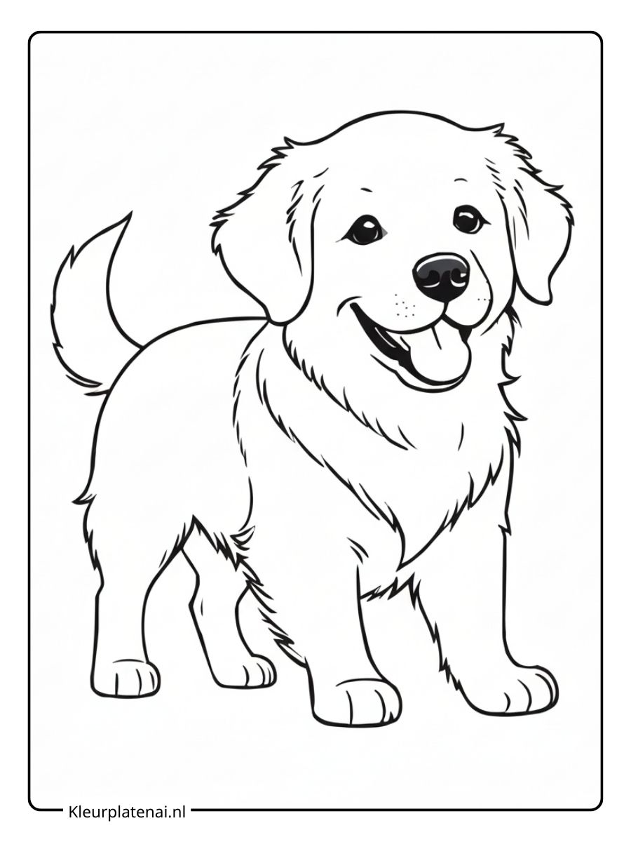 Kleurplaat Puppy Schattig (3)