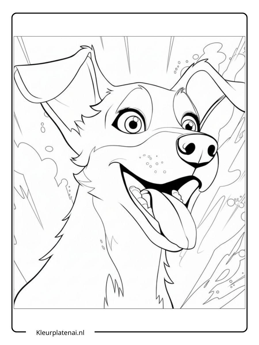 Kleurplaat Puppy Schattig (5)