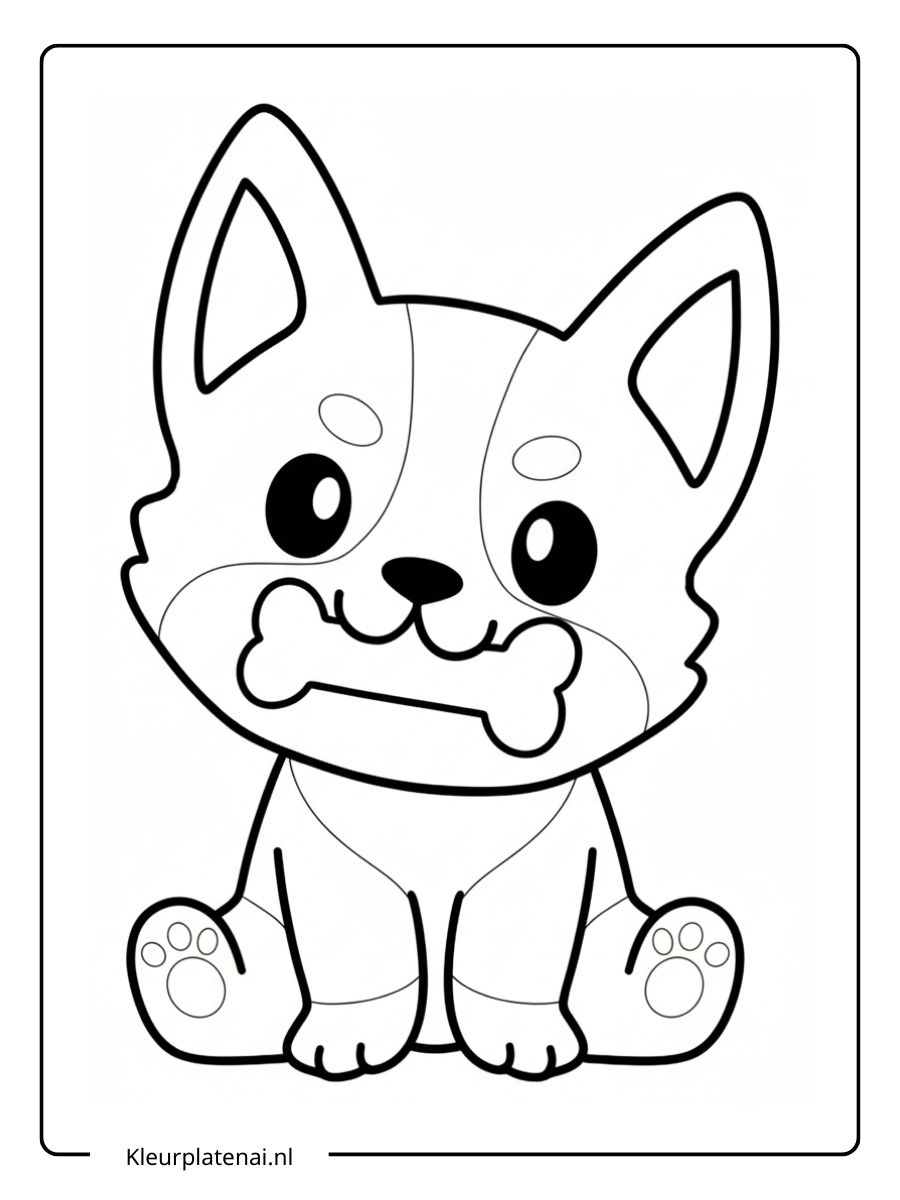 Kleurplaat Puppy Schattig (7)