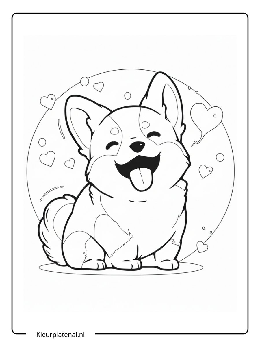 Kleurplaat Puppy Schattig (9)