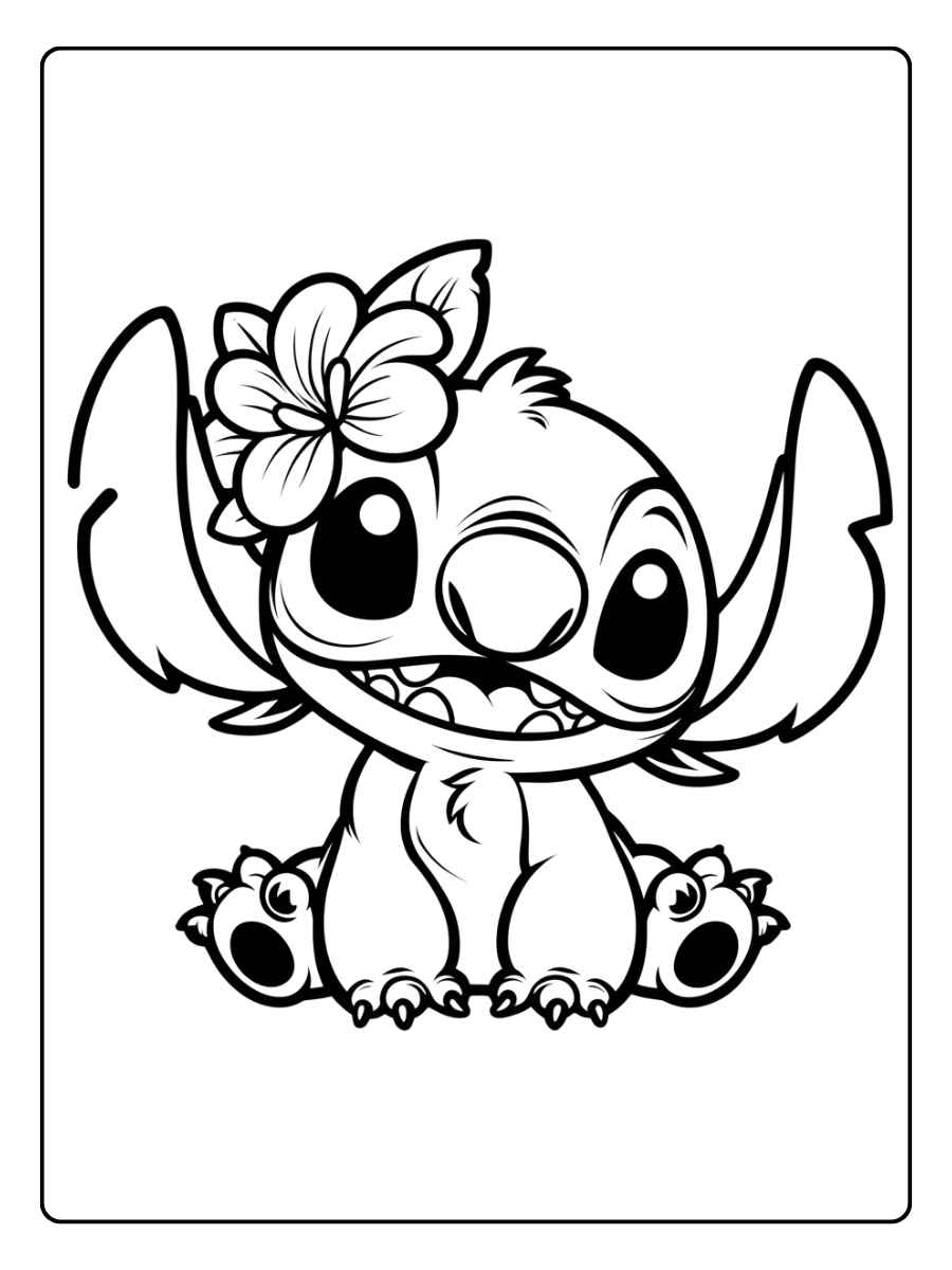 Kleurplaat Schattig Baby dier