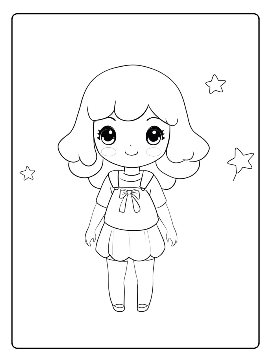 Kleurplaat Schattig Baby