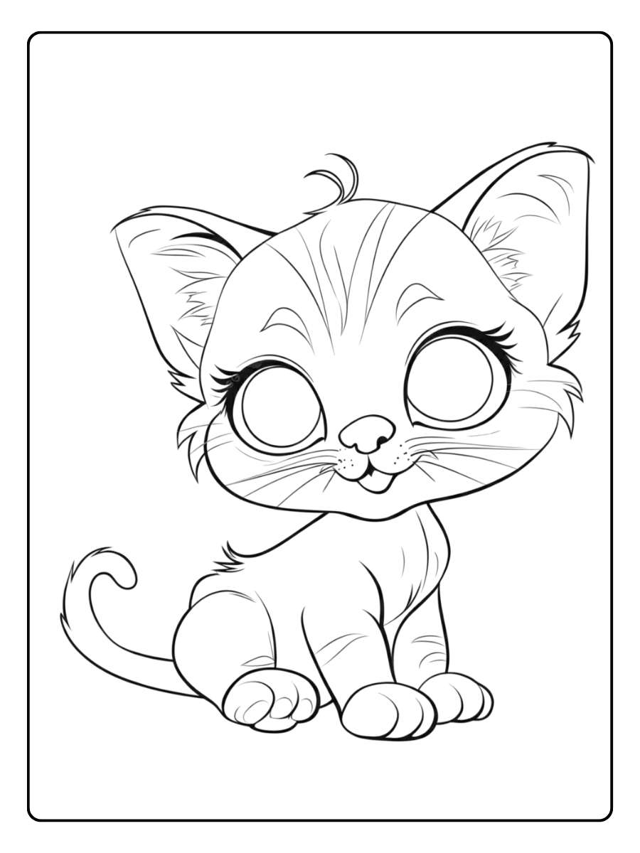 Kleurplaat Schattig Dierenportret