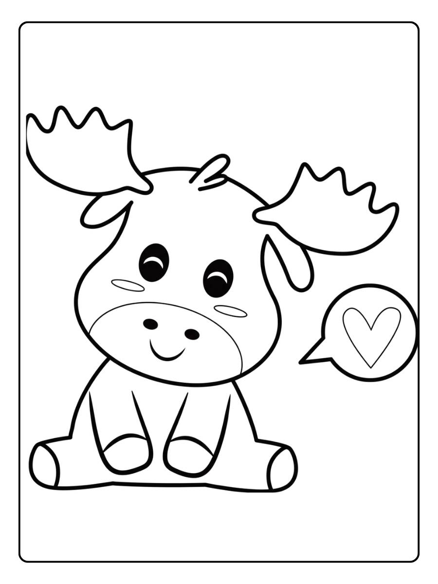 Kleurplaat Schattige Dieren met Grote