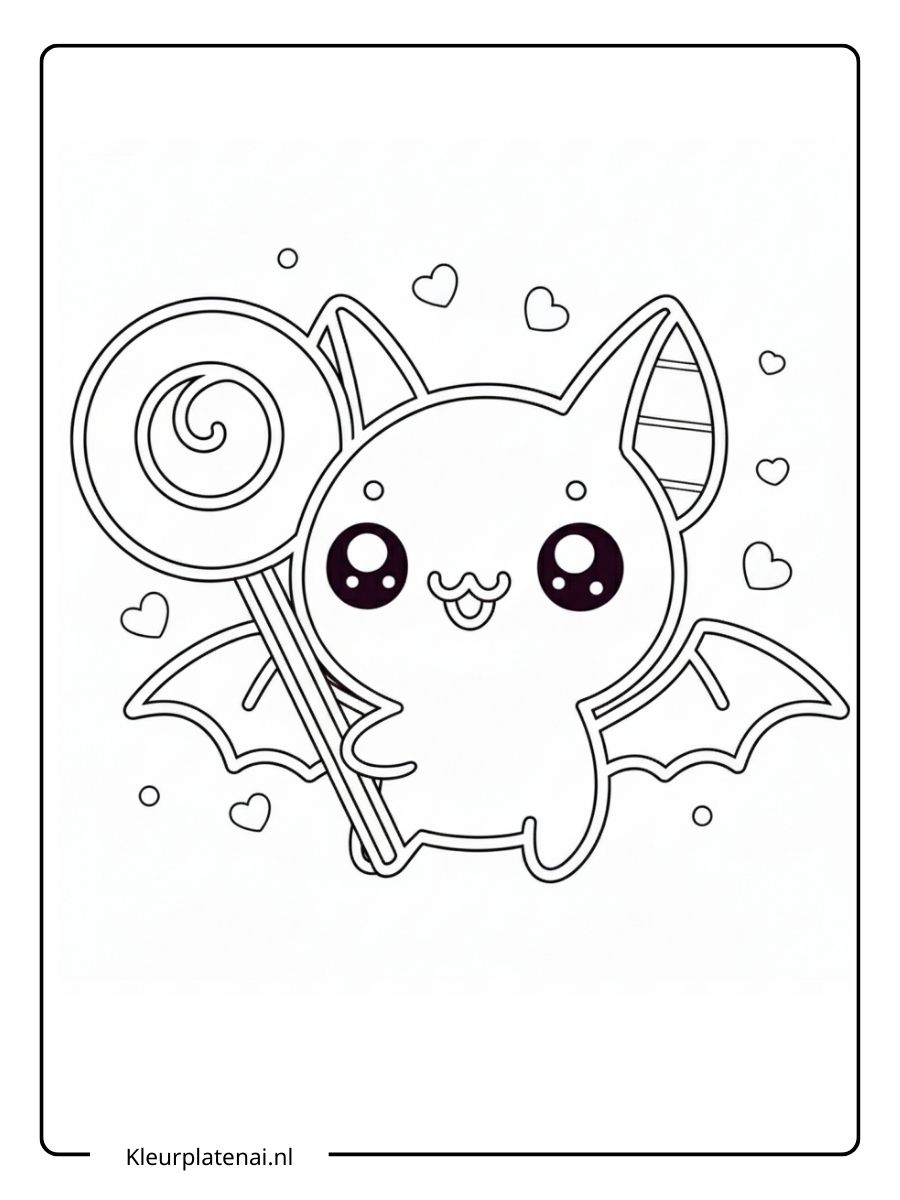 Kleurplaat Vleermuis Schattig (10)