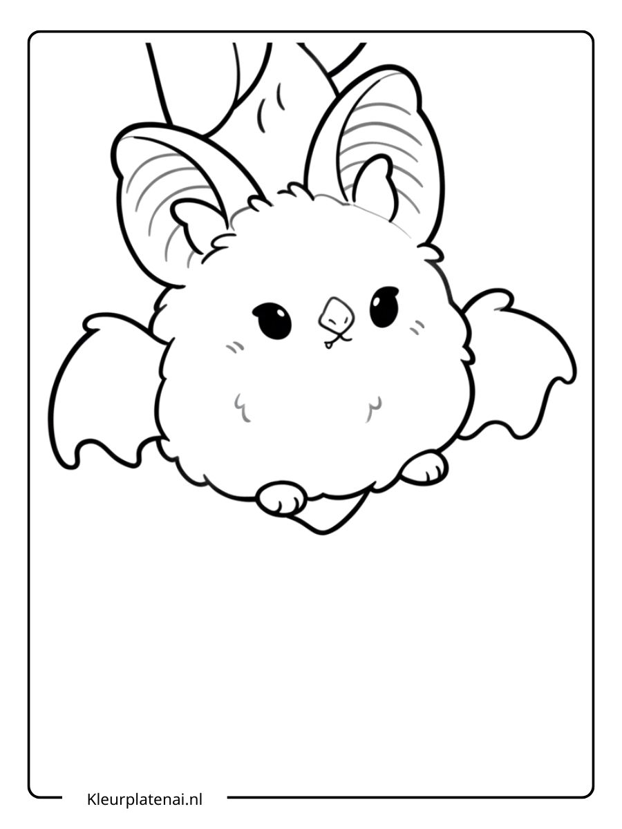 Kleurplaat Vleermuis Schattig (16)