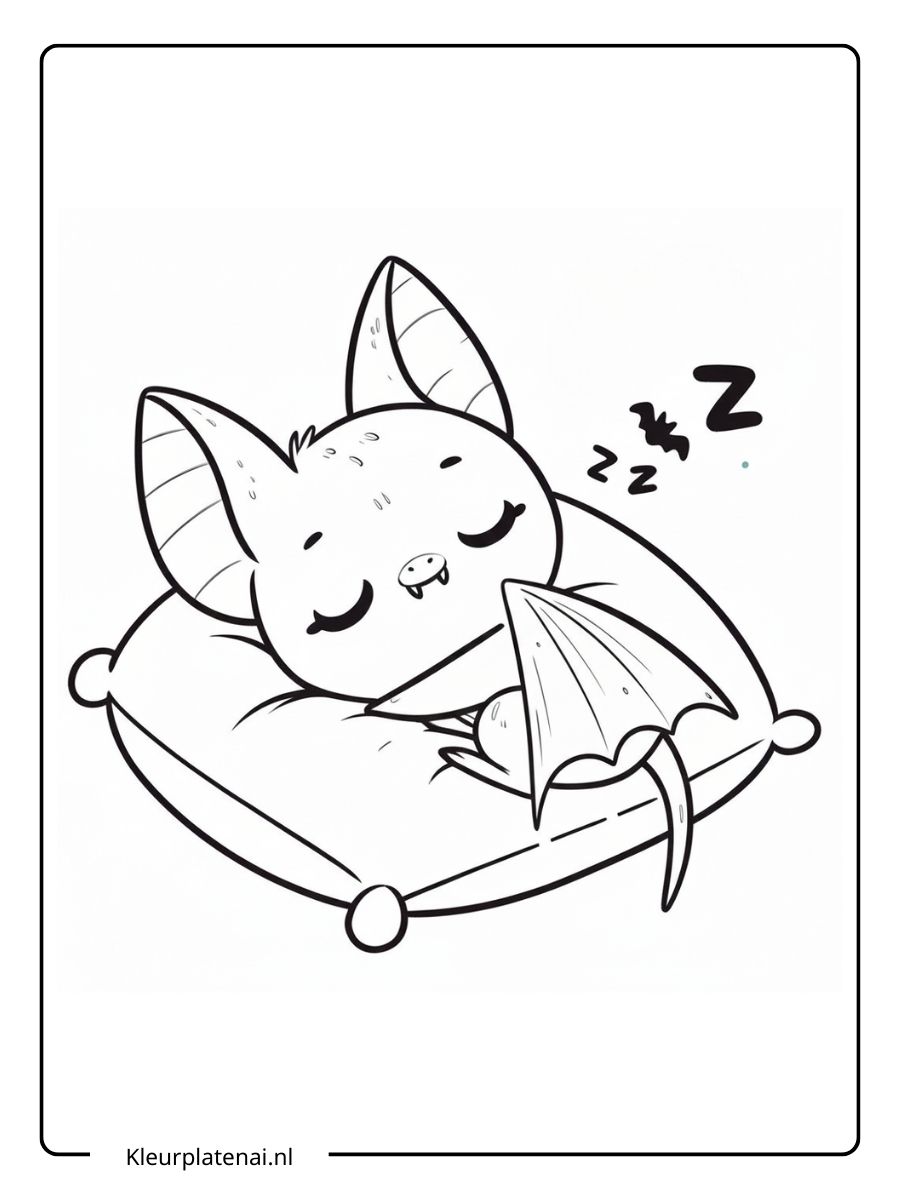 Kleurplaat Vleermuis Schattig (18)