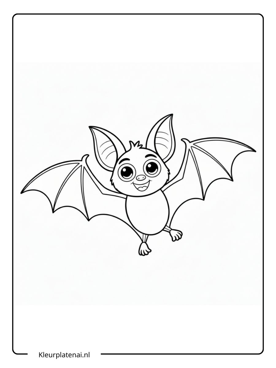 Kleurplaat Vleermuis Schattig (4)