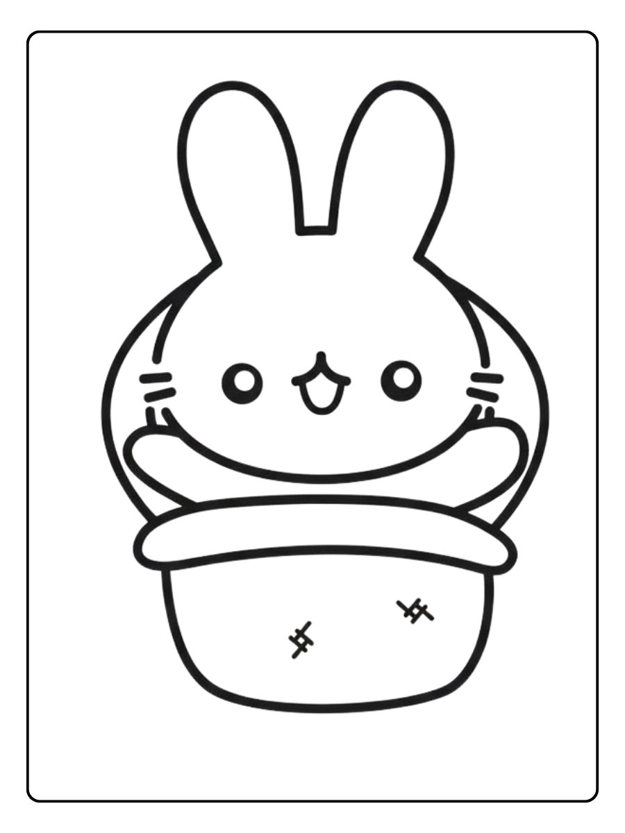 Kleurplaat konijn schattig en lief