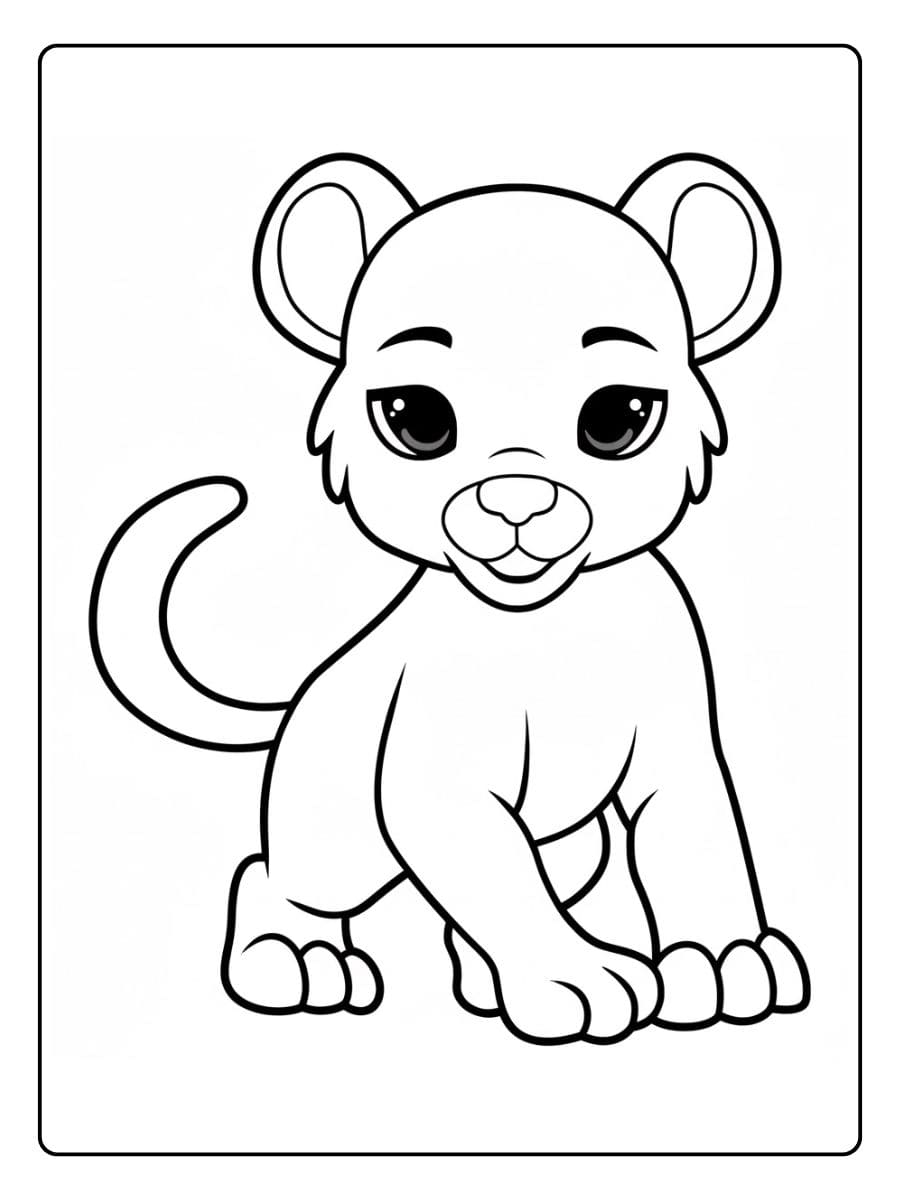 Kleurplaat panter schattig en lief