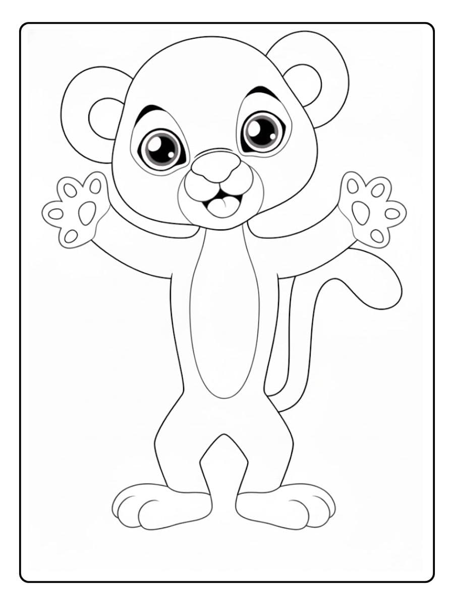 Kleurplaat panter schattig en makkelijk om in te kleuren