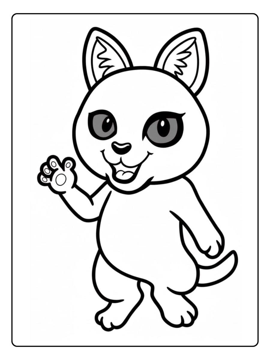 Kleurplaat panter schattig en vrolijk