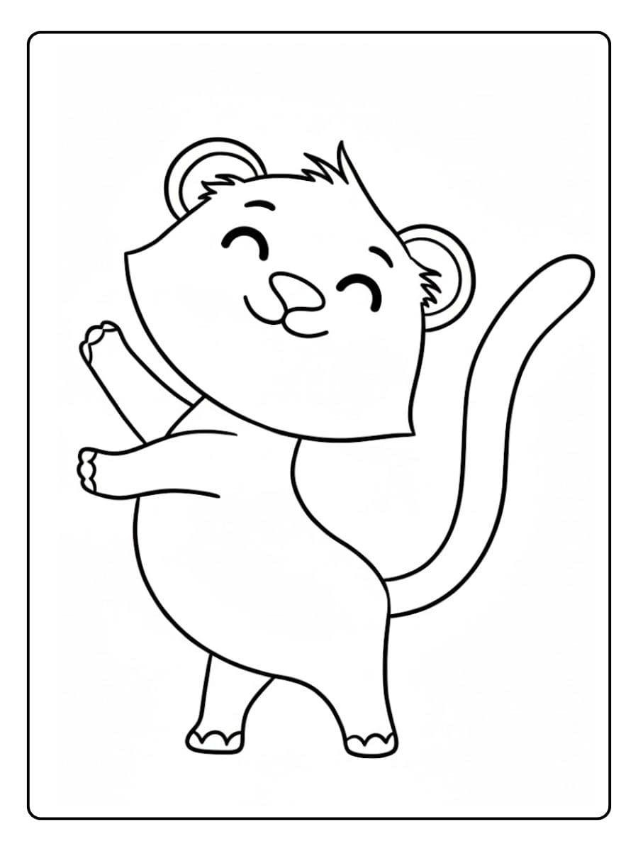 Kleurplaat schattige tijger voor kinderen (2)