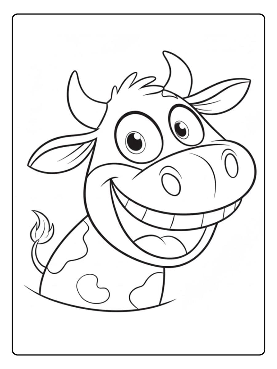 Lachende koe kleurplaat kleurplaat schattige diertjes