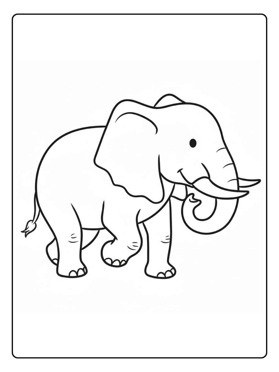 Leuke Kleurplaat Olifant Schattig om in te kleuren