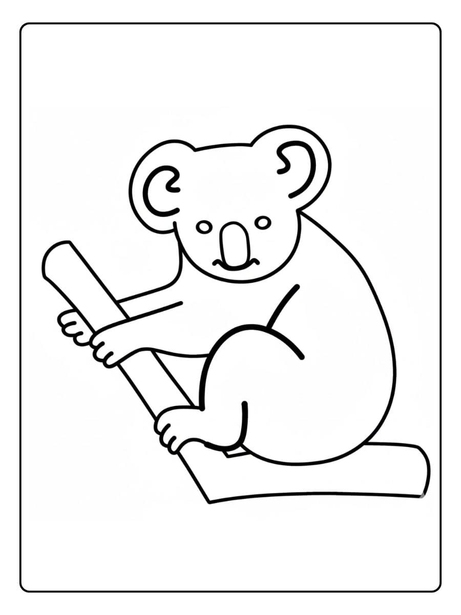 Leuke kleurplaat koala schattig om te downloaden