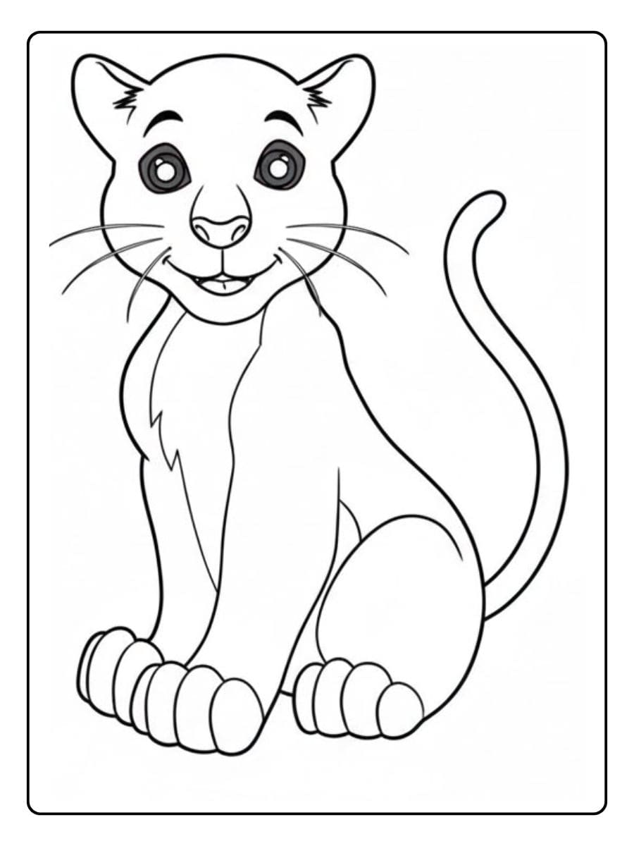 Leuke panter om in te kleuren kleurplaat panter schattig