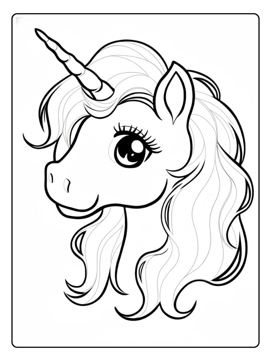 Lieve lachende schattig unicorn unicorn kleurplaat