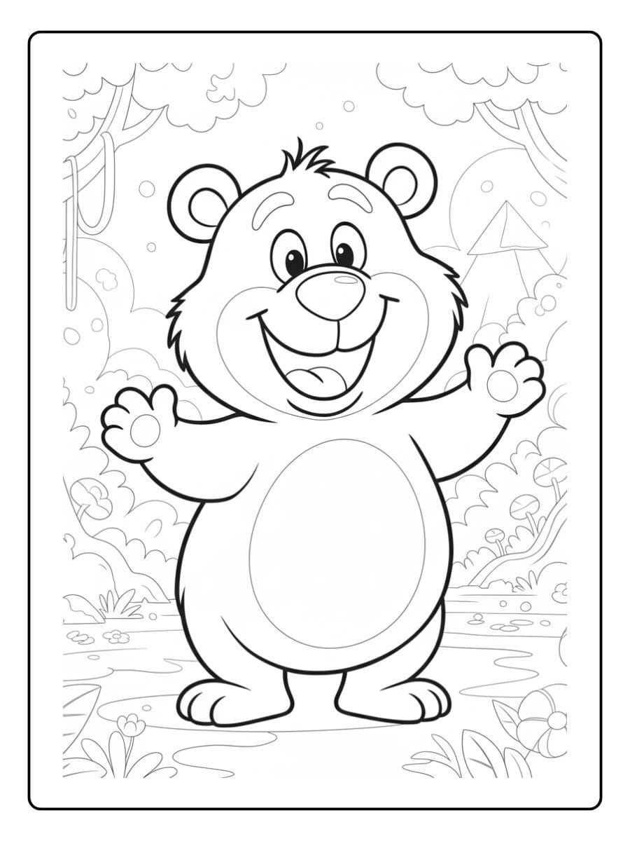 Schattig Beertje Kleurplaat (1)