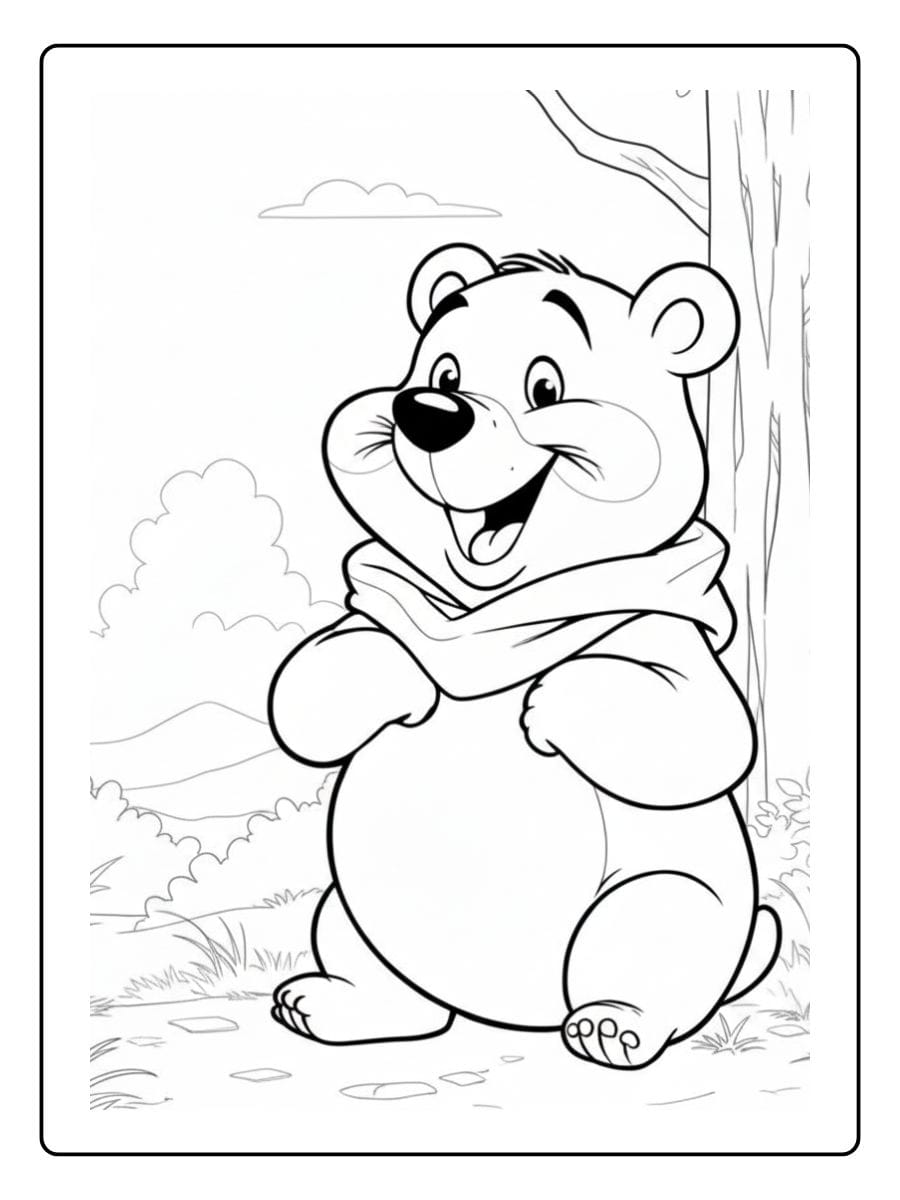 Schattig Beertje Kleurplaat (10)