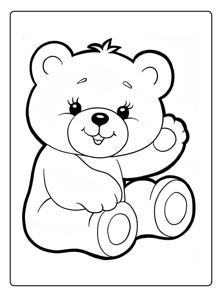 Schattig Beertje Kleurplaat (2)