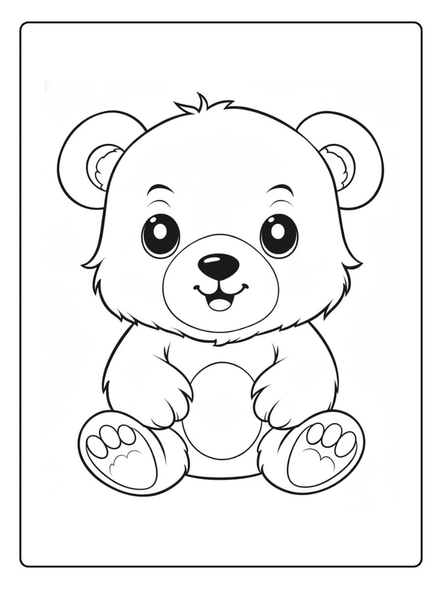 Schattig Beertje Kleurplaat (3)
