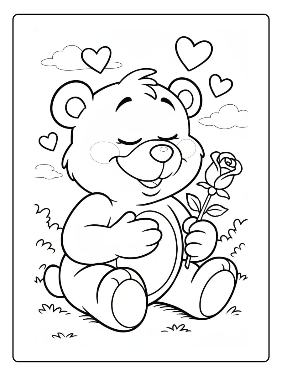 Schattig Beertje Kleurplaat (7)